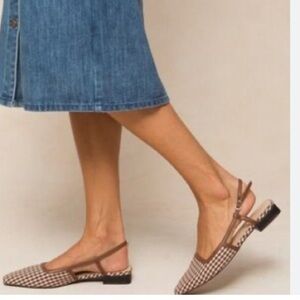 Ivy City Co Brown Flats with Classic Checkered Design Sz 10 NWOT Preppy Vacation